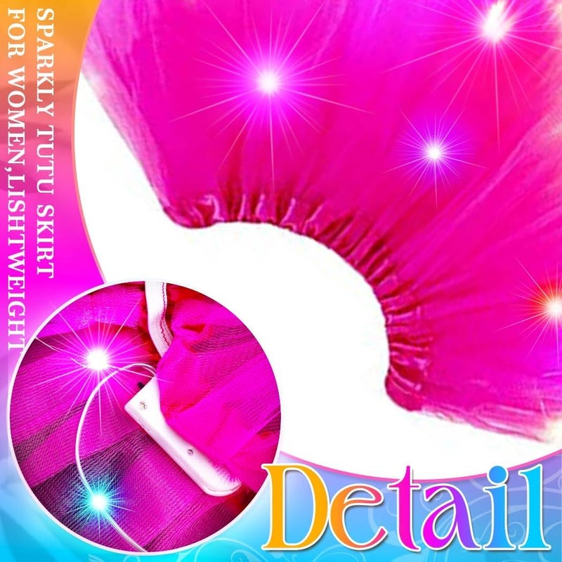 Nicute Light Up Tutu Led Layered Tulle Tutus Skirt for Women - Image 3